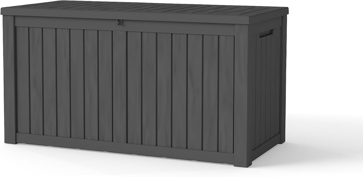 PATIOEASY Outdoor Storage Box 150GAL Waterproof Resin Deck Box, UV-Resistant