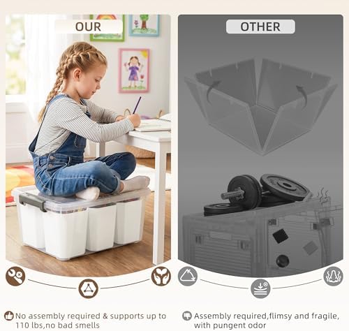 citylife 17qt craft organizers and storage bins with on a desk or shelf