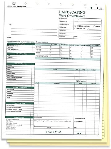 nextdaylabels - landscaping work order form/invoice/billing sheets, 3, main product view