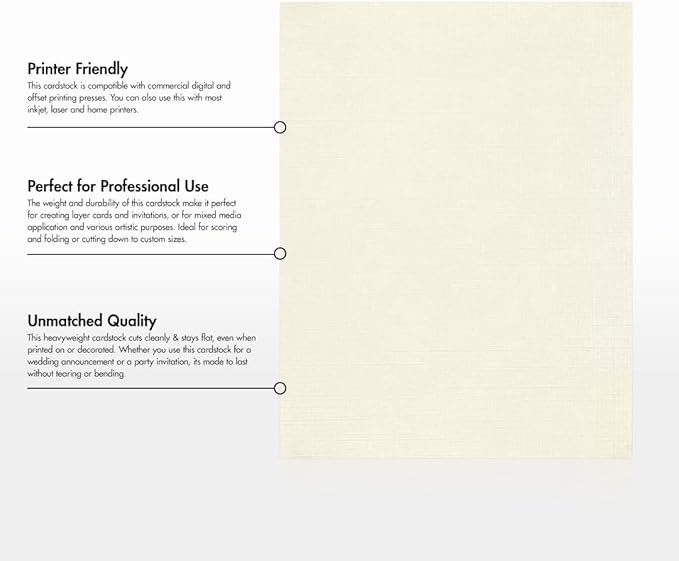 LUXPaper 8.5" x 11" Cardstock | Letter Size | Natural Linen | 100lb. Cover | - Image 8