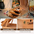 djar adjustable tabletop sketchbox easel for painting, 3 showing dimensions