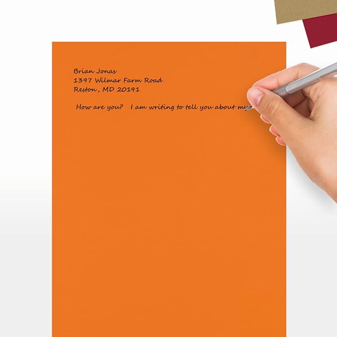LUXPaper 8.5" x 11" Paper | Letter Size | Mandarin Orange | 80lb. Text | 1 - Image 5