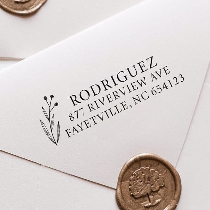 Custom Floral Address Stamp | Choose from 12 Designs | Multiple Ink Color - Image 3