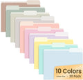 SUNEE File Folders, 30 Pack Manilla Folders 8.5 x 11, 10 Colors Folder Office by SUNEE