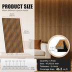 ritollo 6-pack wood slat wall panels, 46.5 sq shown in use