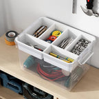 80qt stackable storage bins with lids trays craft on a desk or shelf