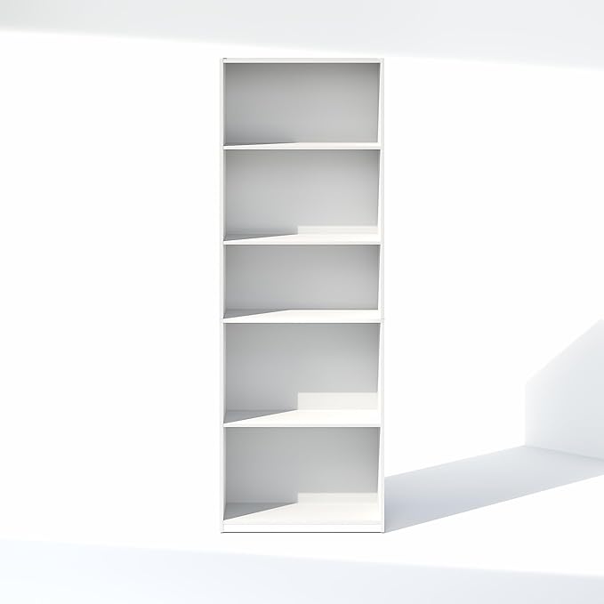 Furinno GEHRY DVD Shelf, 5-Tier CD Rack, Media Shelf - Image 6