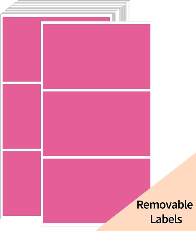 STARLIBOO Removable Colored Labels Stickers, 3X5 Inch Removable Large Label by STARLIBOO