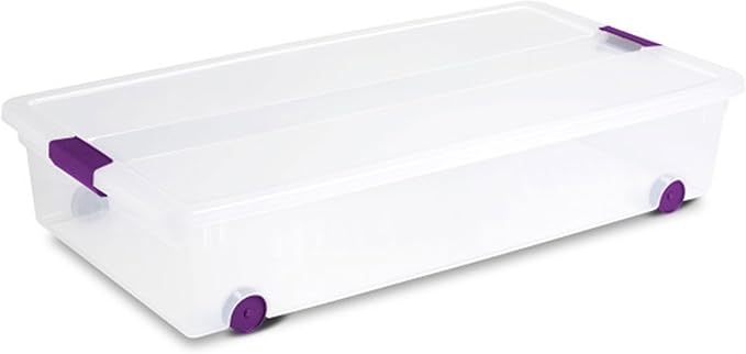 Sterilite 8-Pack 60 Quart ClearView Latch Box, Wheeled Underbed Organizer Bins - Image 9