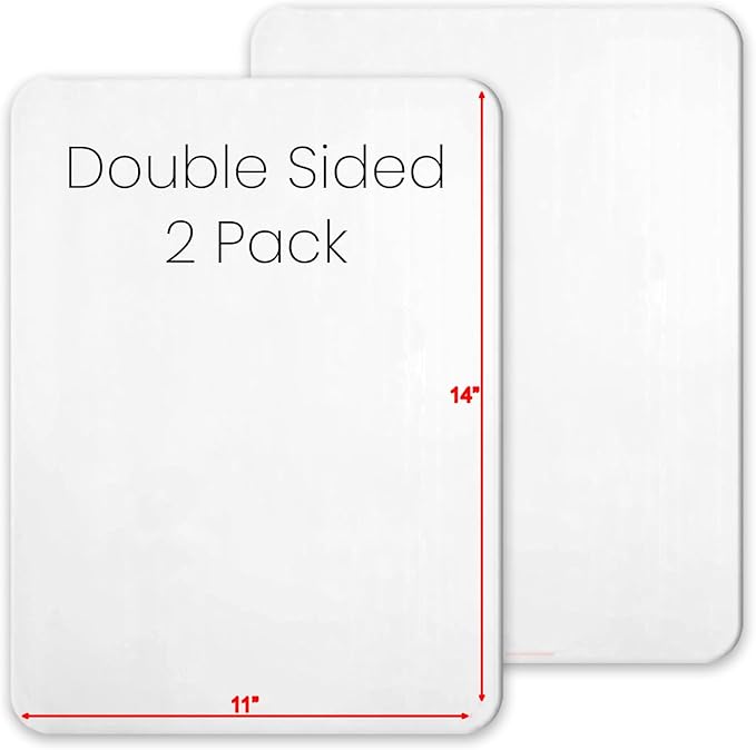Small White Board, 11 x 14 Dry Erase Board, 2 Small White Boards Dry Erase by UltimateStationery
