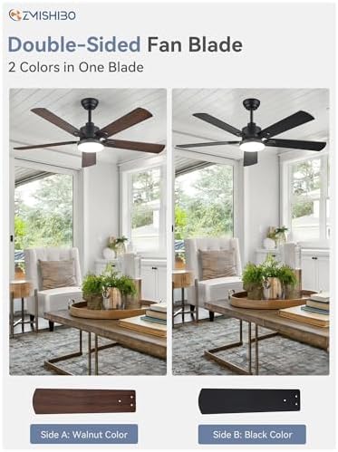 zmishibo 2 pack 52" ceiling fan with light on a desk or shelf