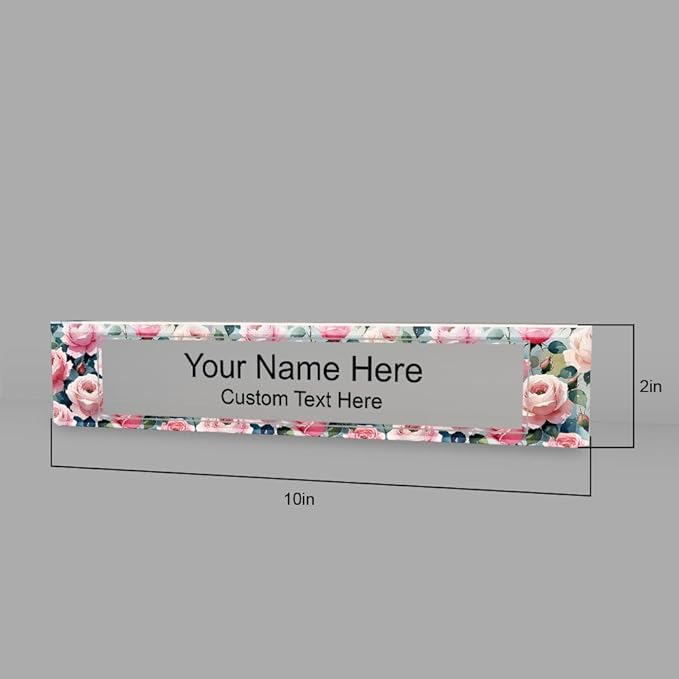 Signs ByLITA Floral Pattern Customized Nameplate | Rose Blush Personalized Full - Image 7