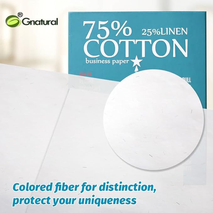 75% Cotton 25% Linen Paper, 85gsm Inkjet Printing Paper, 8.5"x11" White Color - Image 2