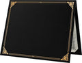 LUXPaper 9.5" x 12" Certificate Holders | Black Linen | Embossed Gold Foil by LUXPaper