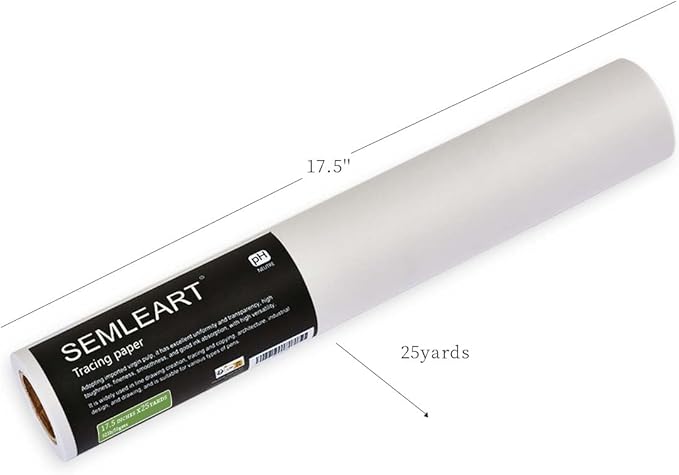 SEMLEART Artit's Tracing Paper roll, 32lb/50gsm, 17.5 inch x 25 Yard, - Image 2