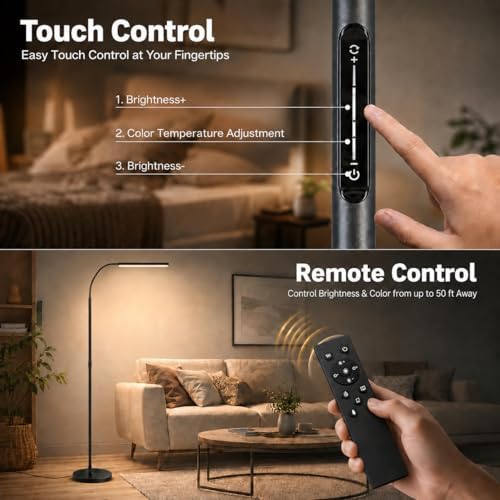 wio-mio floor lamp, 15w/1000lm bright led floor lamp, close-up detail