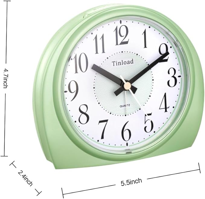 Tinload 5.5" Large Analog Alarm Clock Silent Non Ticking, Gentle Wake, Beep - Image 3