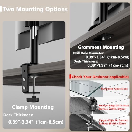dual monitor stand with led desk lamp,dual monitor showing dimensions