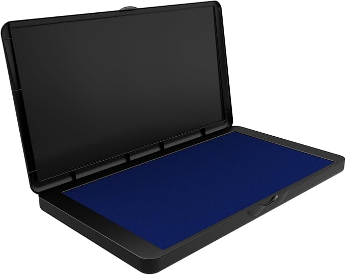Large Stamp Pad, 6.1 x 3.4 Inch Blue Ink Pad Premium Quality Felt Pad Rubber by Lsushine