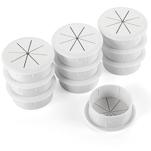 HYCC 10 Pack 2-3/8 Inch Flexible Desk Grommet, Organize Wires and Cables on by HYCC