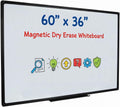 Magnetic Whiteboard 60x36 Inches Black Aluminum Frame, Large Wall Mount White