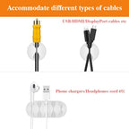 Shintop Cable Clips, 16 Pack White Cord Holder Adhesive Cable Organizer Wire - Image 4