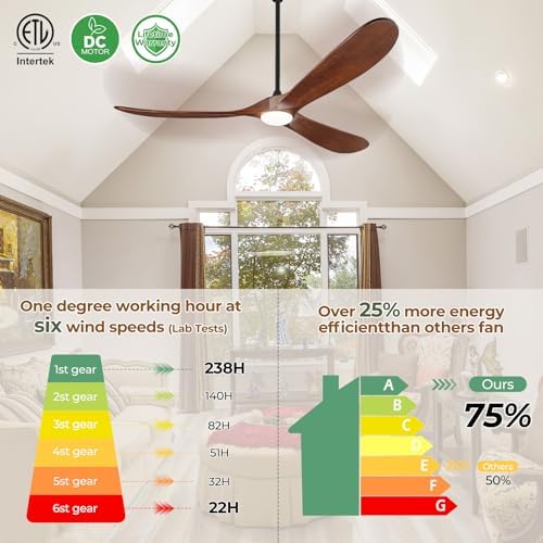 72" outdoor ceiling fans with lights and remote shown in use