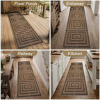 easy jute runners for hallways 2x6, washable striped on a desk or shelf