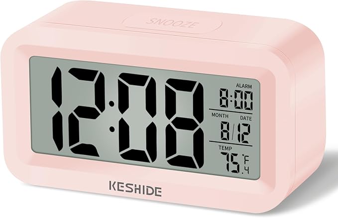 KESHIDE Travel Digital Alarm Clock Battery Operated by KESHIDE