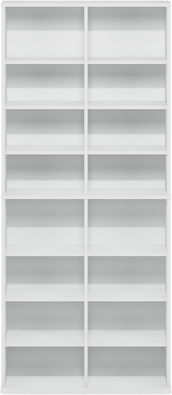 Furinno Jaya DVD Shelf, 16-Shelf Wide CD Rack, Media Shelf - Image 6