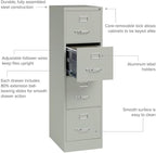 Scranton & Co 4-Drawer 22" Deep Letter Filing Cabinet in Black, Office - Image 7
