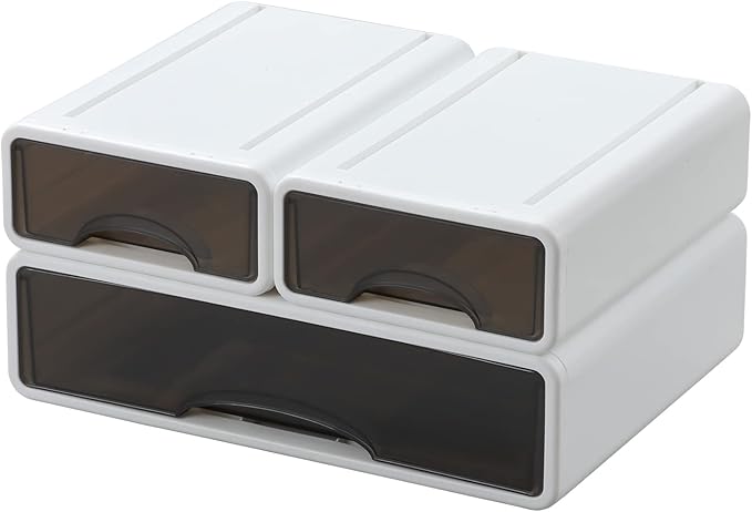 OSteed White Desktop Drawers for Paper, Stackable Office Storage Drawers for - Image 8