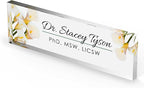 Artblox Personalized Office Desk Name Plate and Business Card Holder | Clear - Image 5