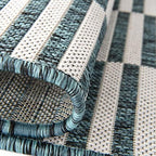 unique loom outdoor striped collection area rug, side view