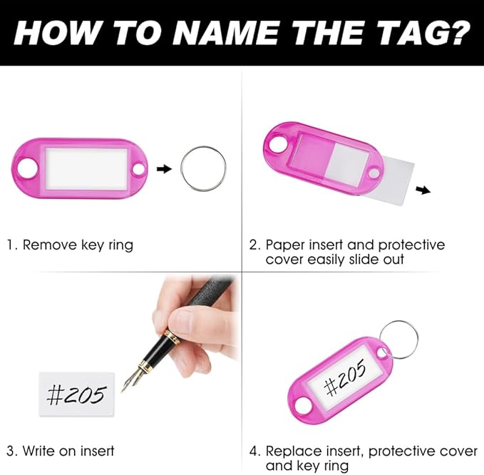 Key Labels, Key Tags, 30 Pack Plastic Key Tags - Image 3