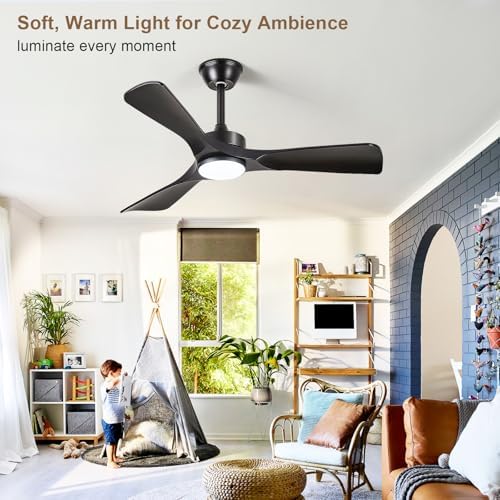 black ceiling fan with light: 42-inch ceiling fan, package contents