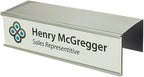 Quality Aluminum, Changeable Cubicle Nameplate Holder, Satin Silver Base by NapTags