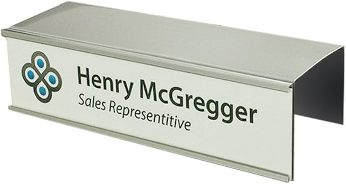 Quality Aluminum, Changeable Cubicle Nameplate Holder, Satin Silver Base by NapTags