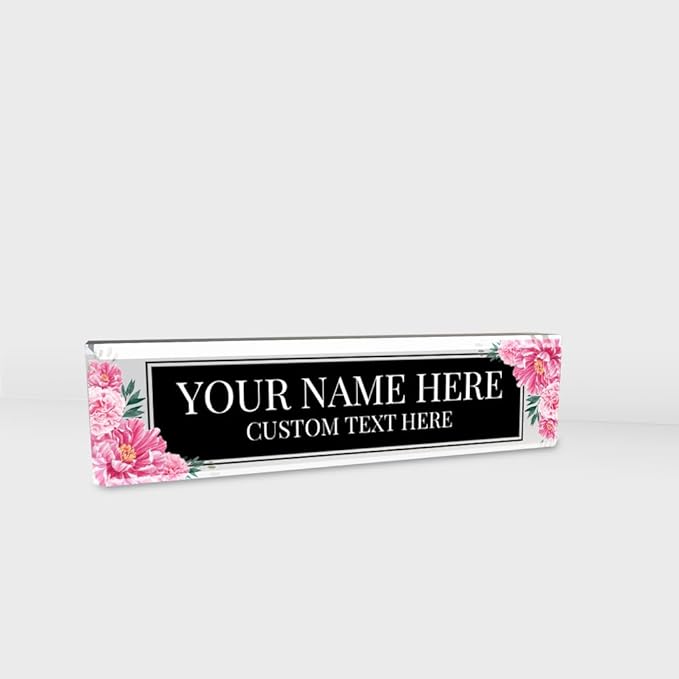 Signs ByLITA Floral Pattern Customized Nameplate | Midnight Bloom Personalized - Image 9