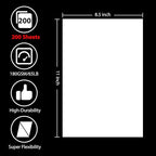 OcePor 200 Sheets White Cardstock 8.5” x 11”, 65lb/180gsm White Card Stock - Image 2