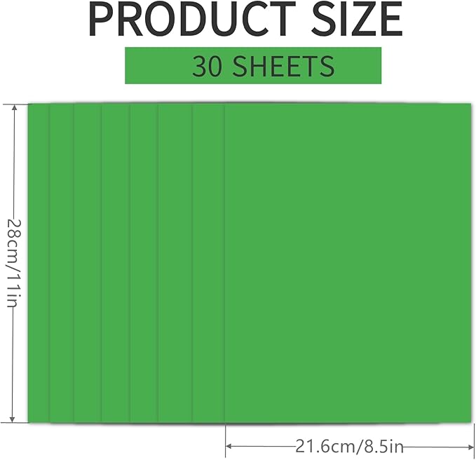 30 Sheets Green Cardstock 8.5'' x 11'', 250gsm/90lb Heavyweight Cover Cardstock - Image 2