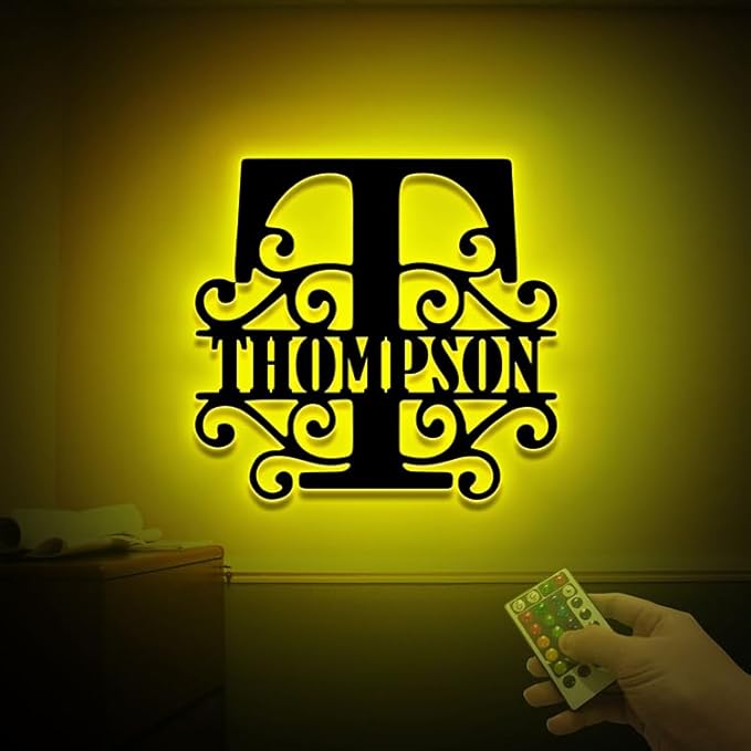 Custom Metal Signs | Personalized Monogram Name Sign | Outdoor Wall Art - Image 2