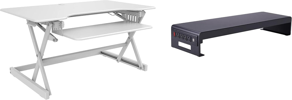 Rocelco 40" Large Height Adjustable Standing Desk Converter