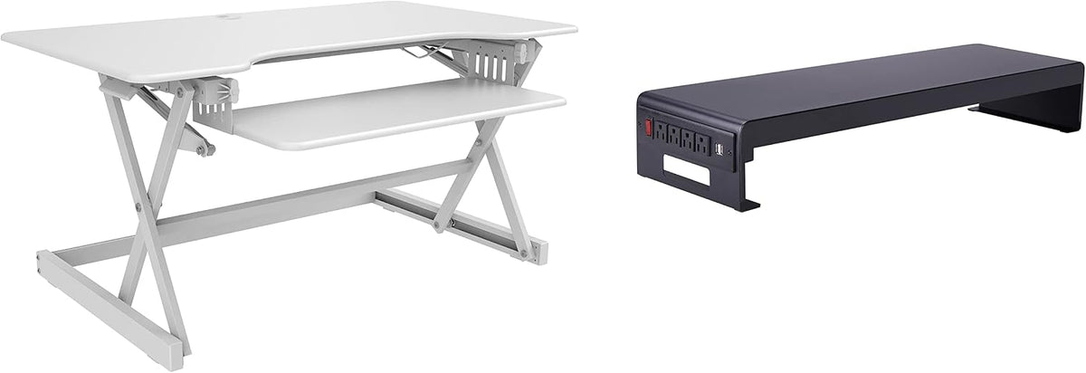 Rocelco 40" Large Height Adjustable Standing Desk Converter