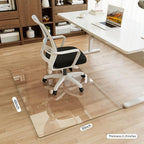 [Tempered Glass] 30" x 48" Glass Office Chair Mat for Carpet | 1/5" Thick Crystal Clear Heavy Duty Hard Floor Mat with Round Corner and Polished Edge, Resist Scratching Cracking Curling
