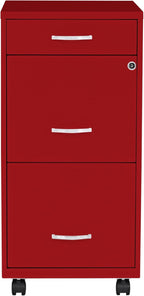 LYS SOHO Box/File/File Mobile Red File Cabinet, 3 Drawer - Image 3