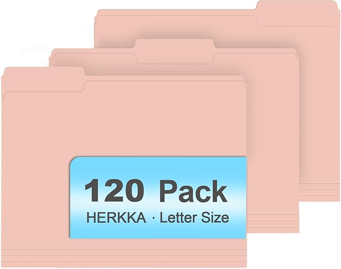 File Folder, HERKKA 120 Pack 1/3 Cut Tab File Folders, File Folders Great by HERKKA