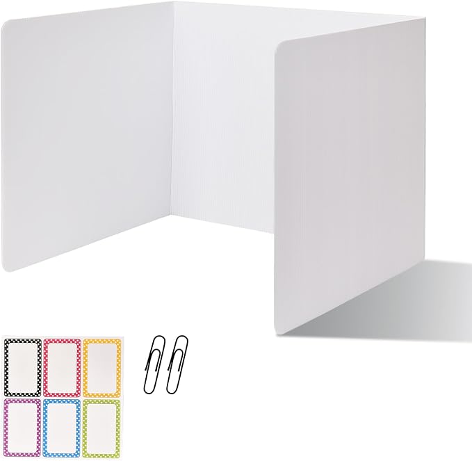 ZYINOZOC 2 Pack Desk Dividers for Students, 3-Fold Privacy Screens, Testing by Unknown