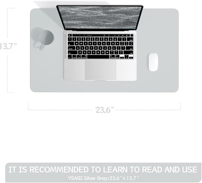 YSAGi Non-Slip Leather Desk Pad, Waterproof Laptop Computer Desk Keyboard Mat - Image 2