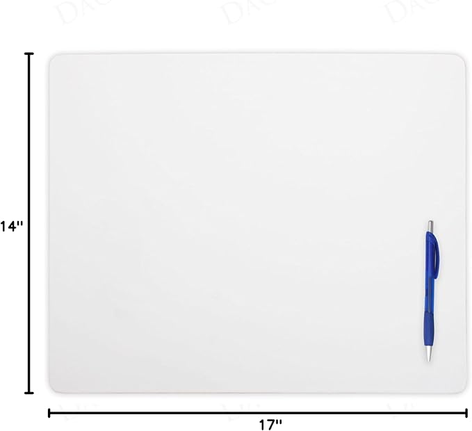 Dacasso 17" x 14" White Leatherette Luxury Conference Table Pad - Image 7